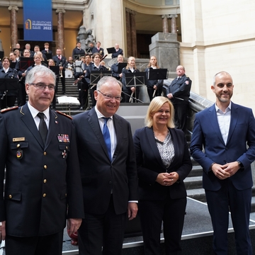 Eröffnung des 29. Deutschen Feuerwehrtag gemeinsam mit Bundesministerin Nancy Faeser und OB Belit Onay (Juni 2022)
