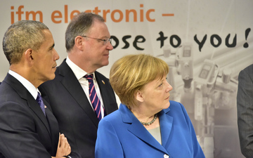 Hannover-Messe 2016: Ministerpräsident Weil trifft den amerikanischen Präsidenten Obama und Kanzlerin Merkel