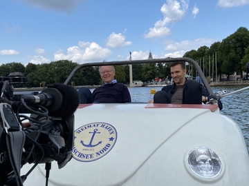 Beim Sommerinterview mit RTL Nord auf dem Maschsee Hannover