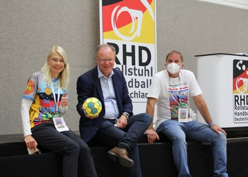 Ministerpräsident Weil eröffnet die erste Deutsch-Holländische Rollstuhlhandball-Meisterschaft in Hannover. (September 2021)
