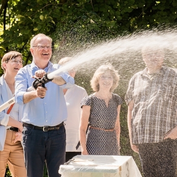 Ministerpräsident Weil unterstützt tatkräftig die Vorbereitungen zur Landesgartenschau 2023 in Bad Gandersheim (August 2022)ugust 2022)