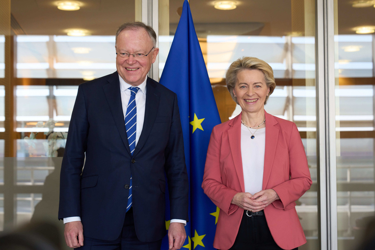 Ministerpräsident Stephan Weil mit EU-Kommissionspräsidentin Ursula von der Leyen