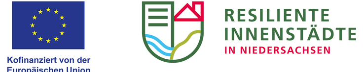 Logo des Förderprogramms Logo Resiliente Innenstädte in Niedersachsen
