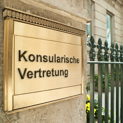 Schild Konsularische Vertretung