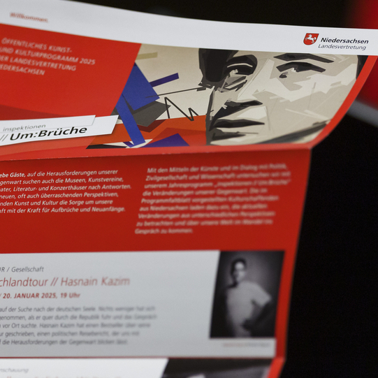 Veranstaltungsflyer der Landesvertretung in Berlin